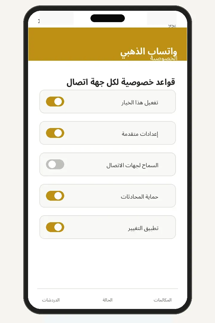 قواعد خصوصية لكل جهة اتصال