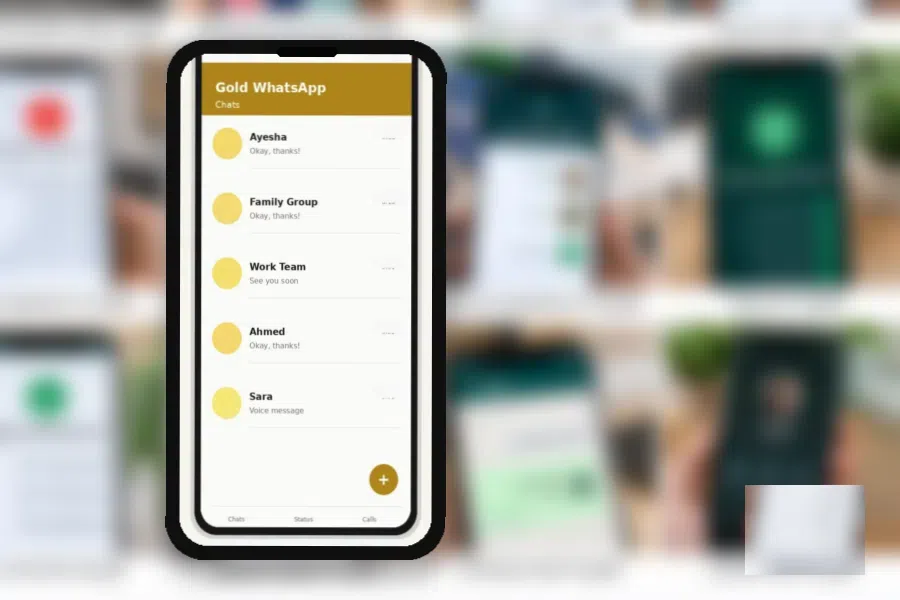 Lock Chats in Gold WhatsApp