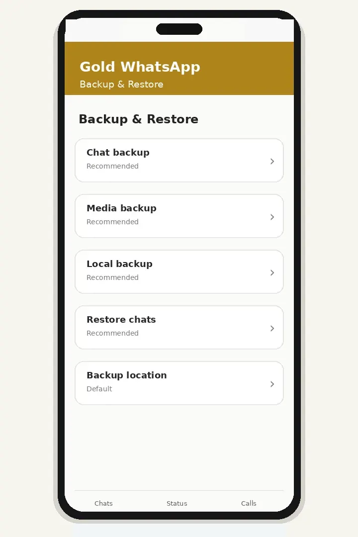 Built-In Local Chat Backup