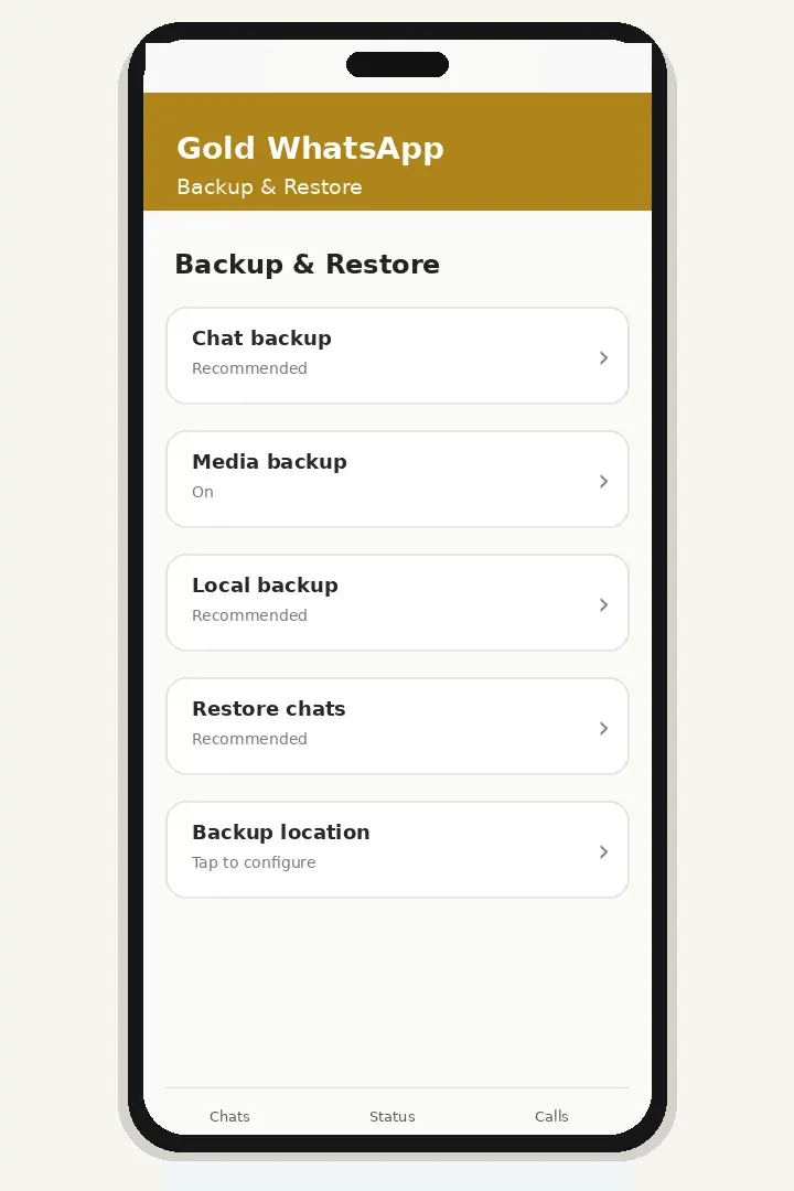 Organize Gold WhatsApp Backups