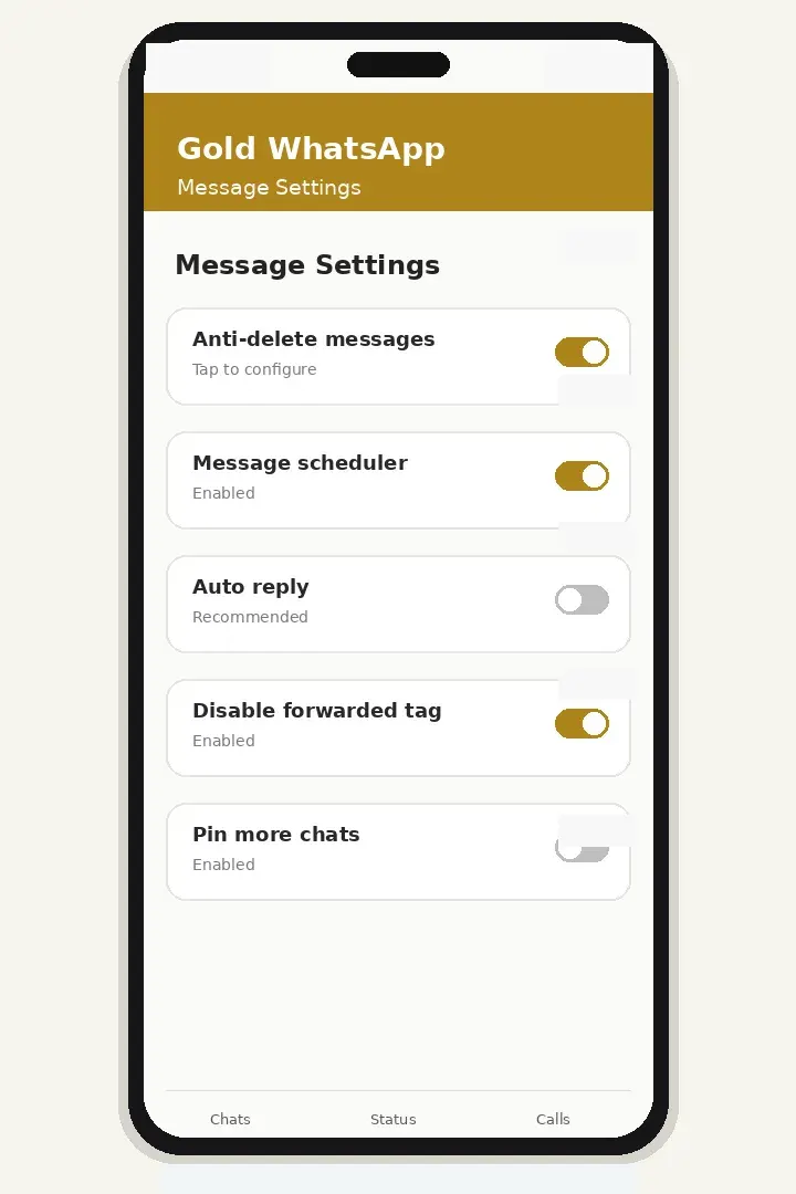 Schedule Messages in Gold WhatsApp