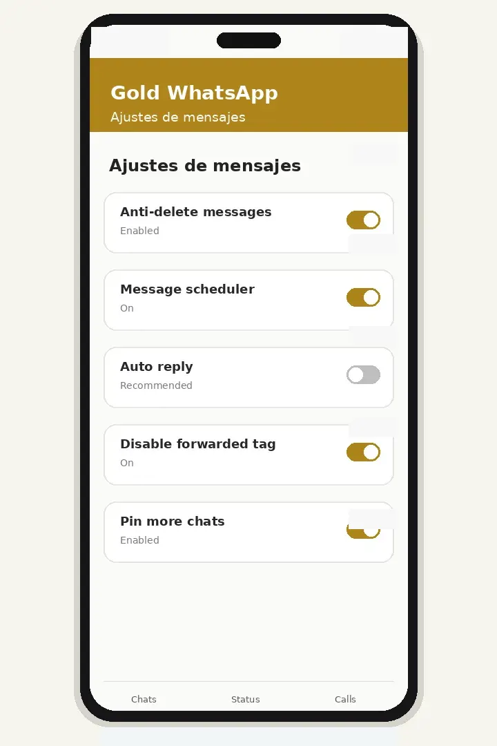 Programar mensajes en Gold WhatsApp