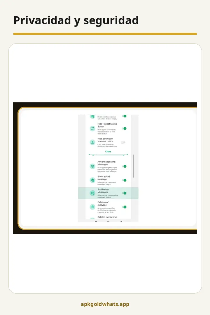 Gold WhatsApp V53.00 Proteger la privacidad con un mod de WhatsApp
