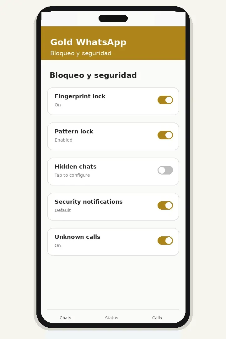 Bloqueo con huella o PIN